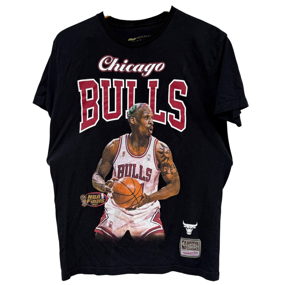 Mitchell & Ness Chicago Bulls Dennis Rodman 1997 NBA Finals Black T-Shirt Mens M